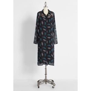 ModCloth Just Kitten Around Button Up Shirt Dress